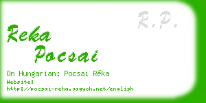 reka pocsai business card